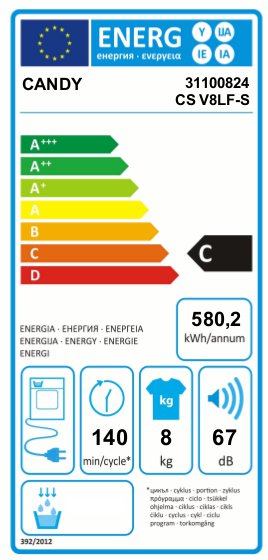 Máy sấy Candy CSV8LF-S