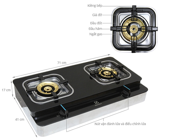 Bếp Gas Dương Electrolux ETG729GKTR