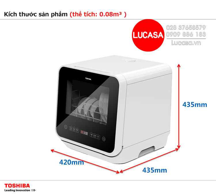 Máy Rửa Chén Mini Toshiba DWS-22AVN(K)
