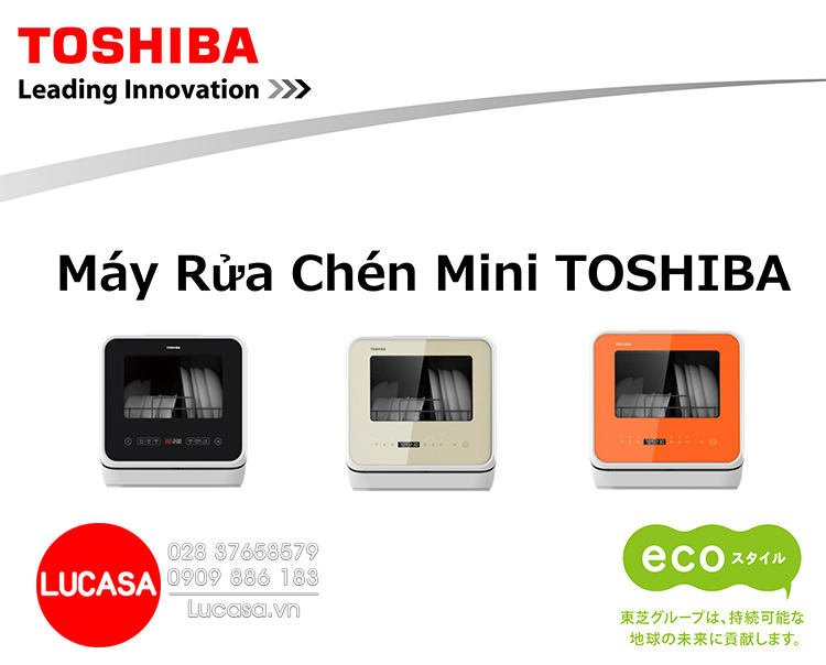 3 màu lựa chọn - Máy Rửa Chén Mini Toshiba DWS-22AVN(K)
