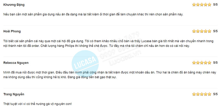 Review của khách hàng về Nồi Chiên Không Dầu Philips HD9650/91